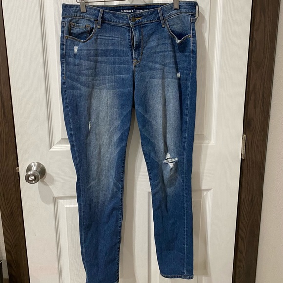 Old Navy Denim - Old Navy Distressed Rockstar Blue Jeans 14